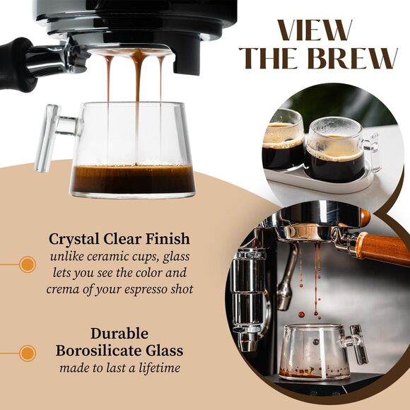 Pure Over Espresso Glass Cup Set - Picture 3 of 4